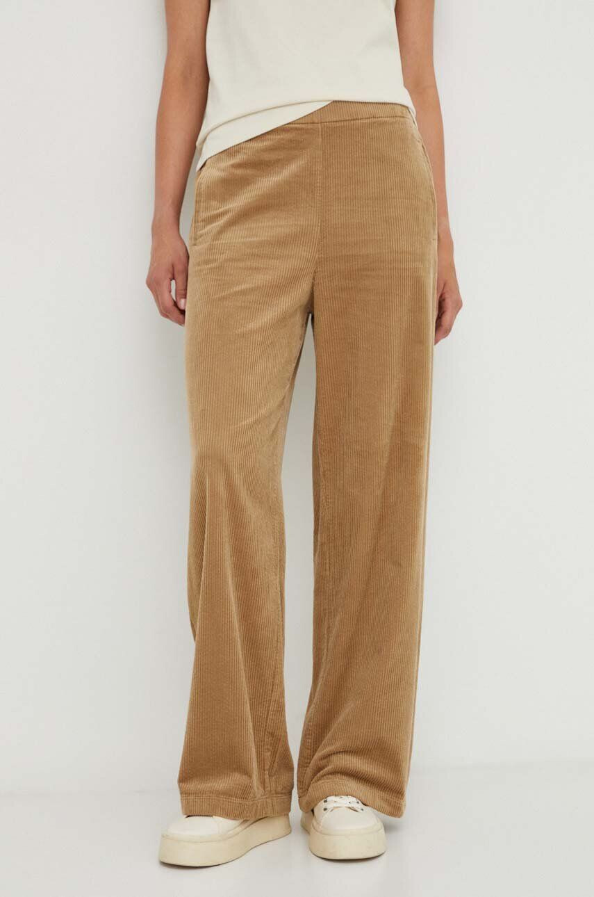 Marc O'Polo pantaloni de catifea cord culoarea bej drept high waist - Pled.ro