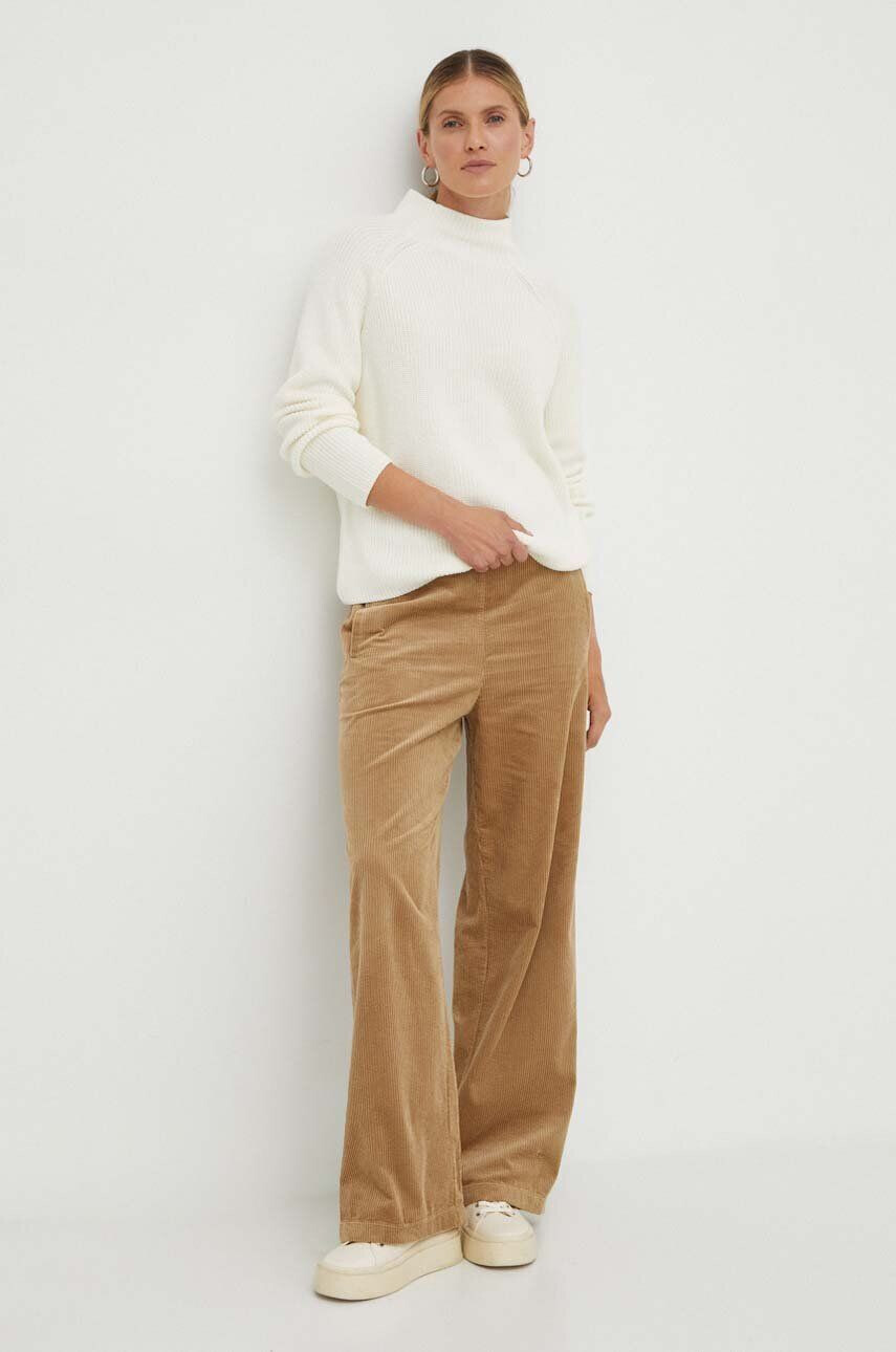 Marc O'Polo pantaloni de catifea cord culoarea bej drept high waist - Pled.ro