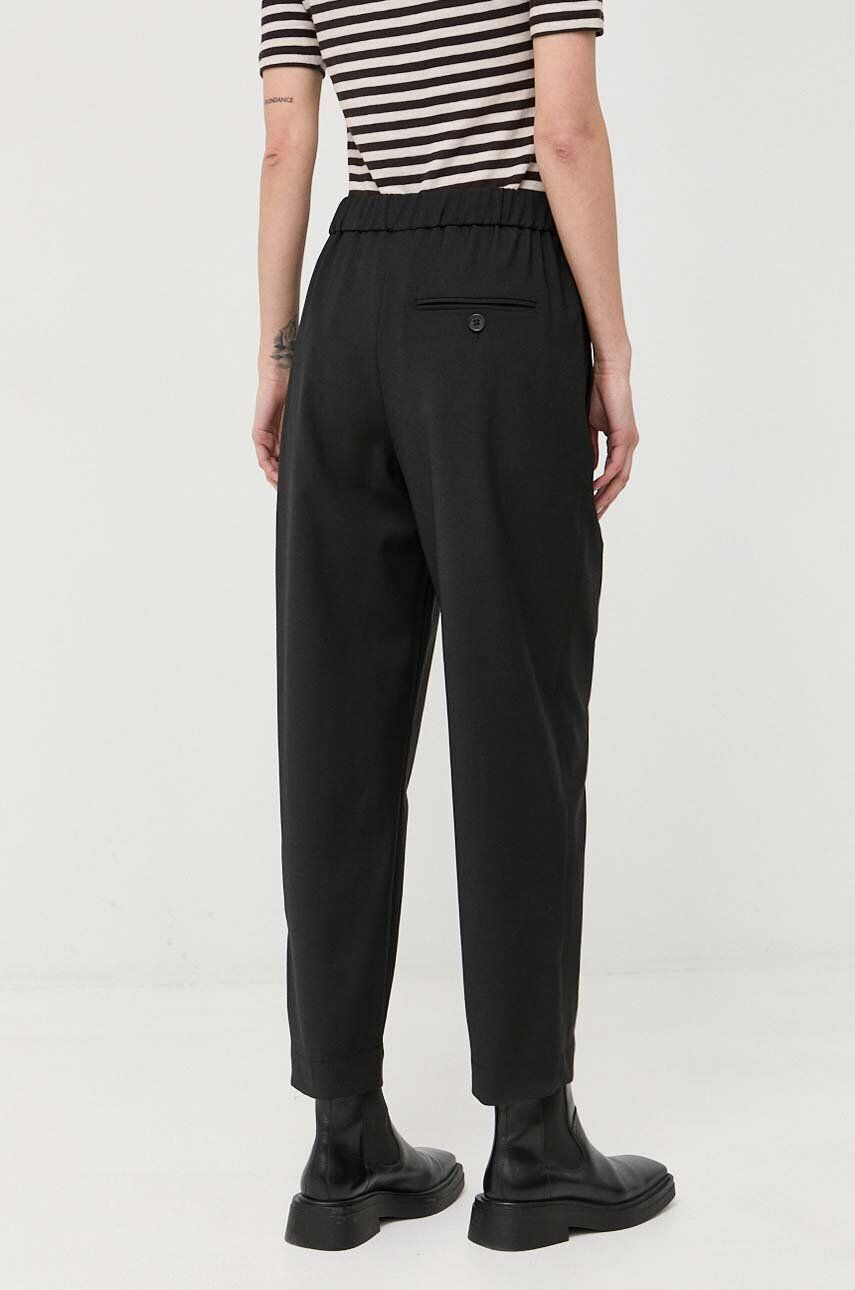 Marc O'Polo pantaloni de trening cu amestec de lână culoarea negru lat high waist - Pled.ro