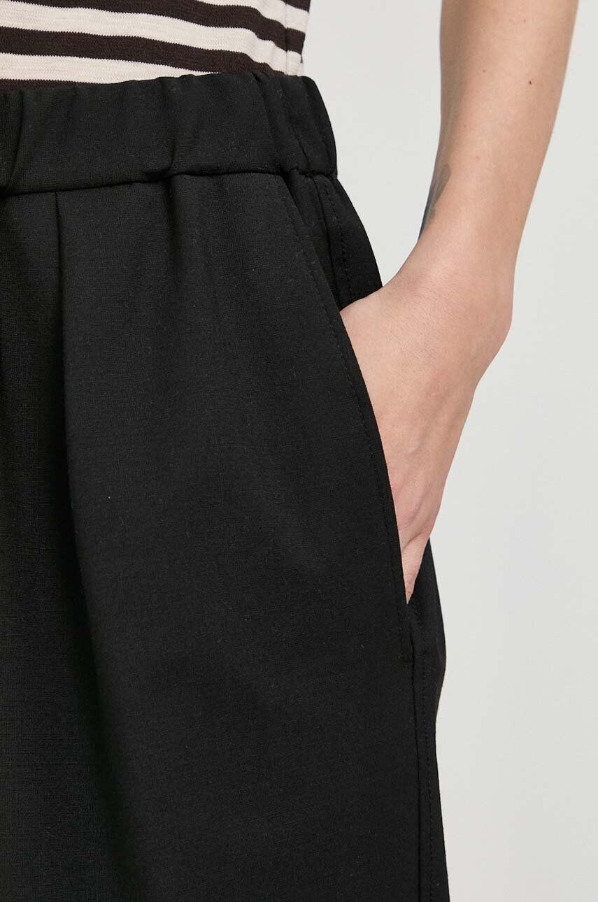 Marc O'Polo pantaloni de trening cu amestec de lână culoarea negru lat high waist - Pled.ro