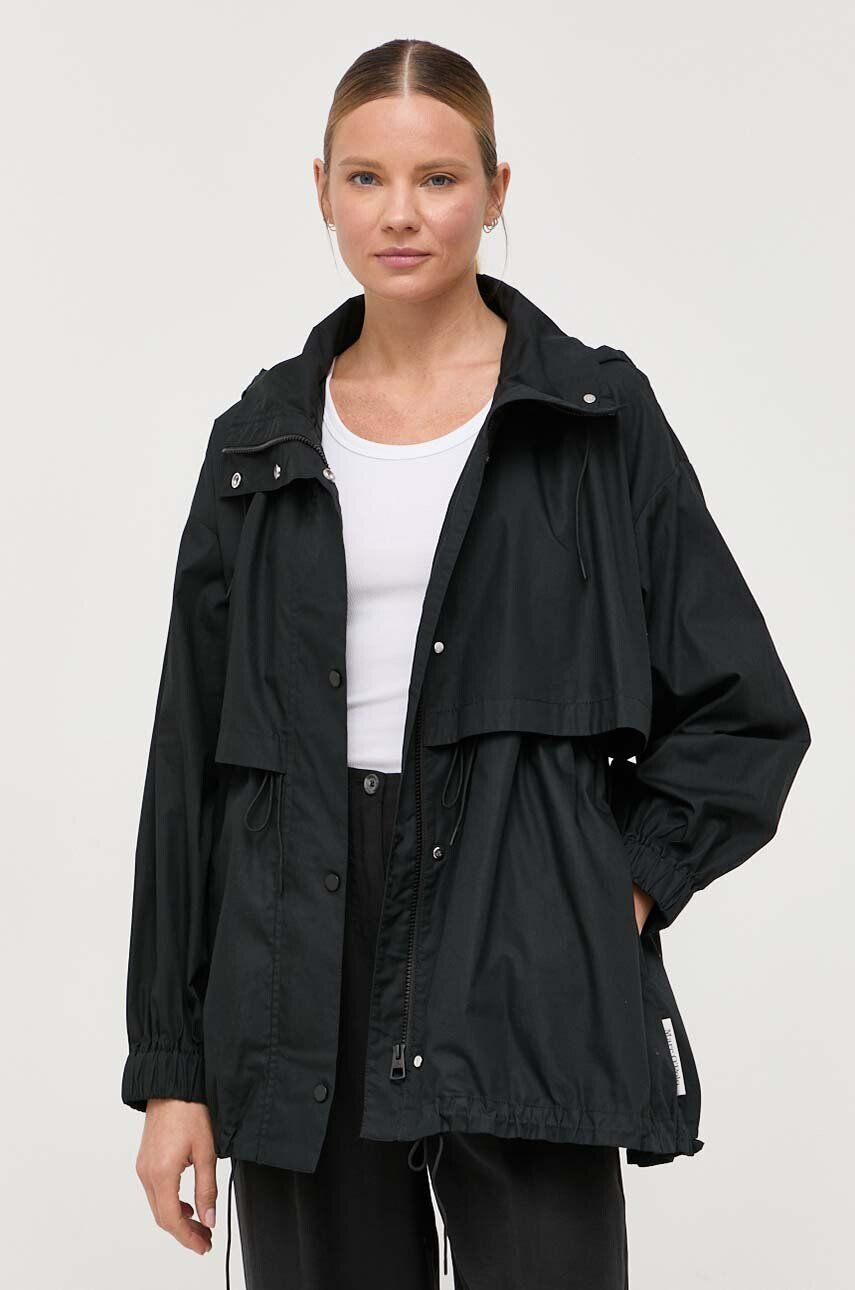 Marc O'Polo parka din bumbac culoarea negru de tranzitie oversize - Pled.ro