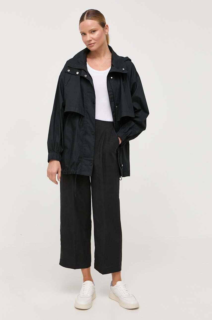 Marc O'Polo parka din bumbac culoarea negru de tranzitie oversize - Pled.ro