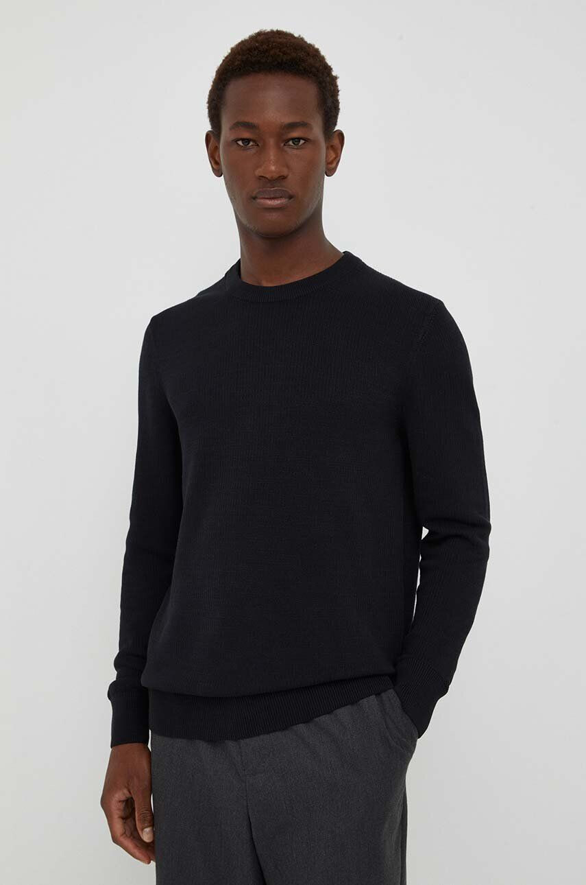 Marc O'Polo pulover de bumbac culoarea bej cu turtleneck - Pled.ro