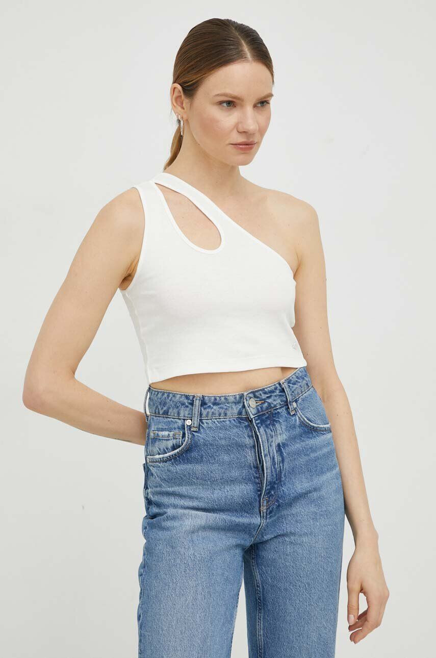 Marc O'Polo top DENIM femei culoarea bej - Pled.ro