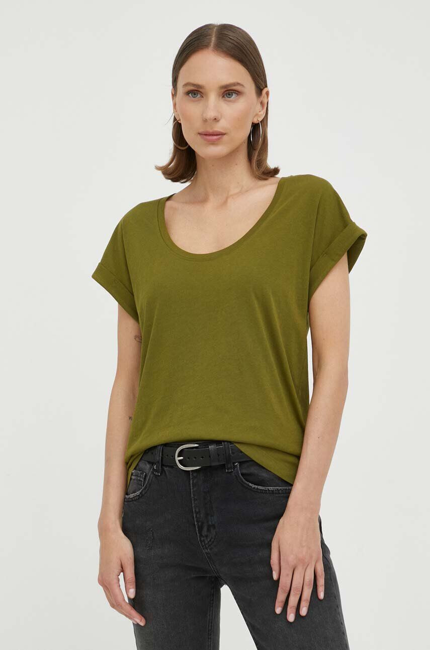 Marc O'Polo tricou din bumbac culoarea verde - Pled.ro