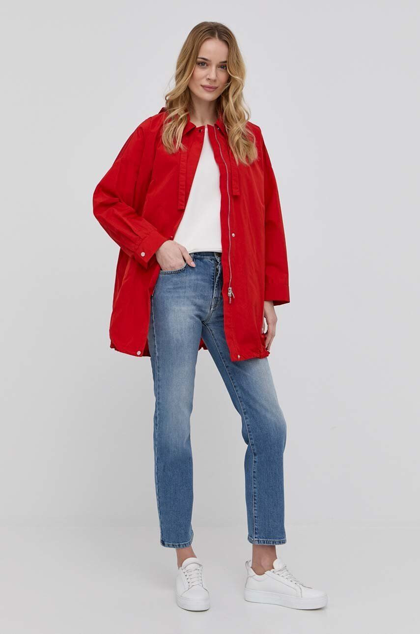 Marella geaca femei culoarea rosu de tranzitie oversize - Pled.ro