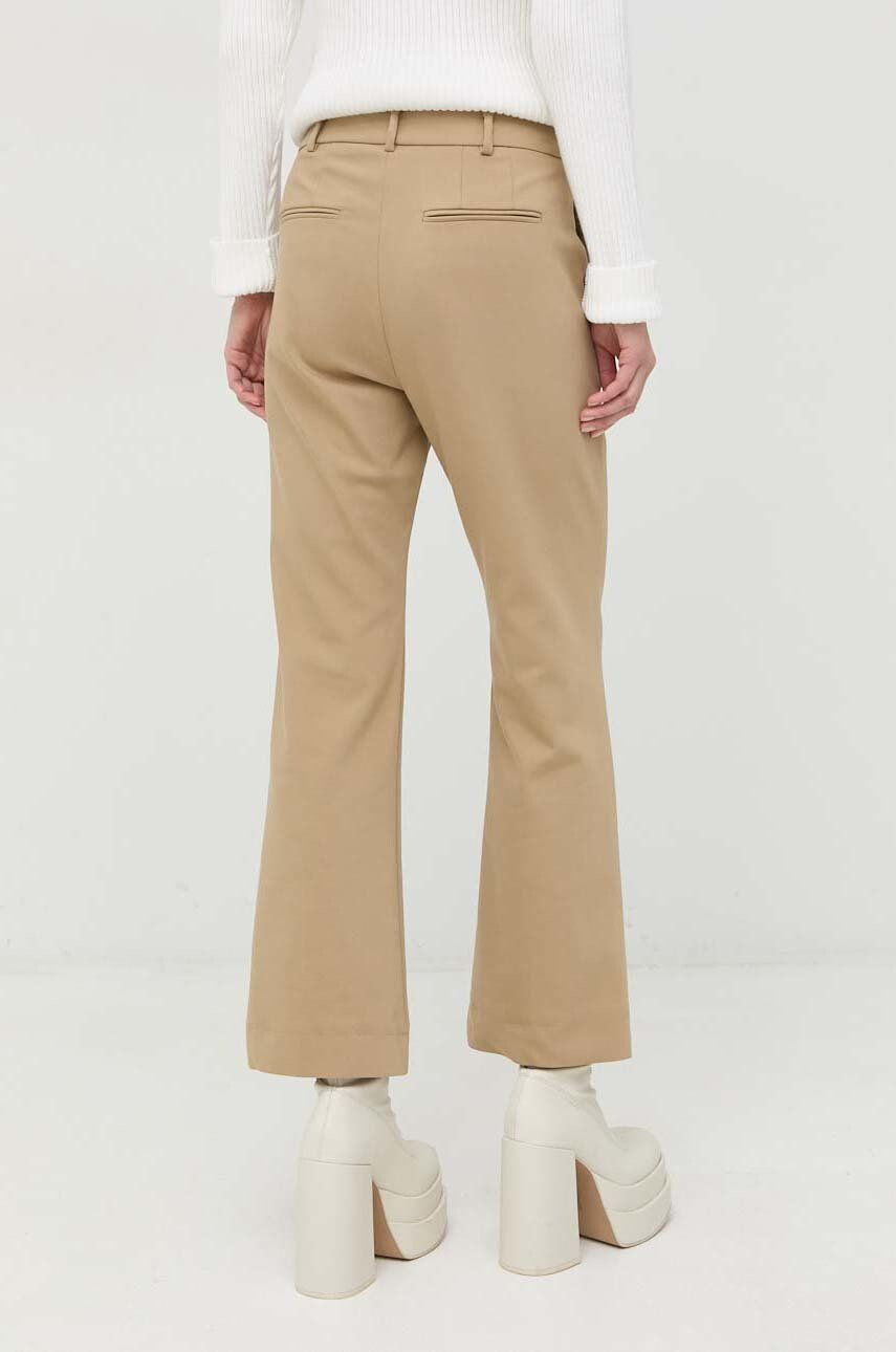 Marella pantaloni Fify femei culoarea bej evazati medium waist - Pled.ro