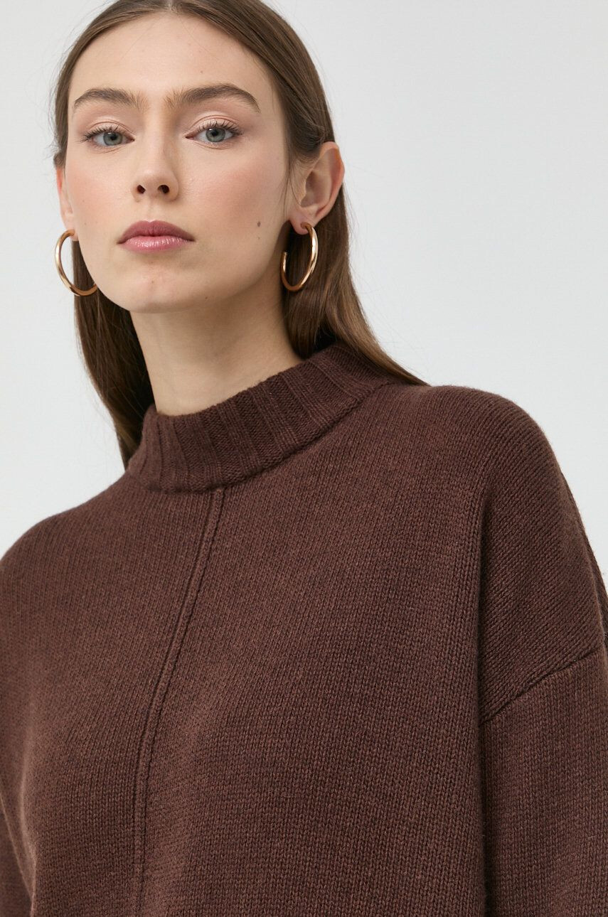 Marella pulover de lana femei culoarea maro cu turtleneck - Pled.ro