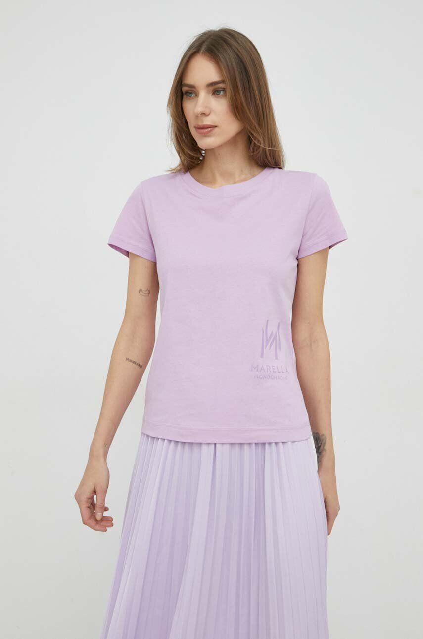 Marella tricou din bumbac culoarea violet - Pled.ro