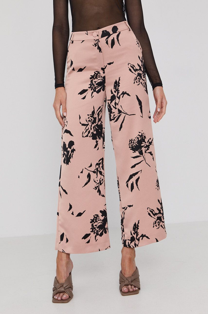 Max&Co. Pantaloni femei culoarea roz fason culottes high waist - Pled.ro