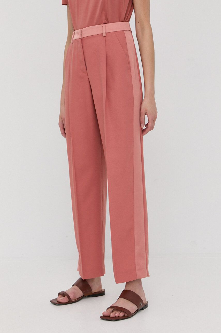 Max&Co. pantaloni femei culoarea portocaliu drept high waist - Pled.ro