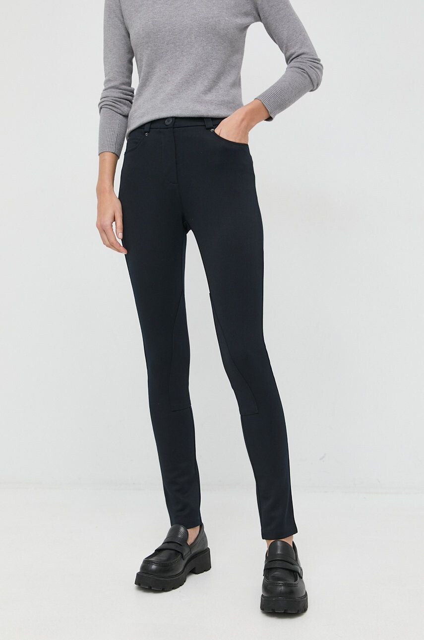 Max&Co. pantaloni femei culoarea albastru marin mulata high waist - Pled.ro