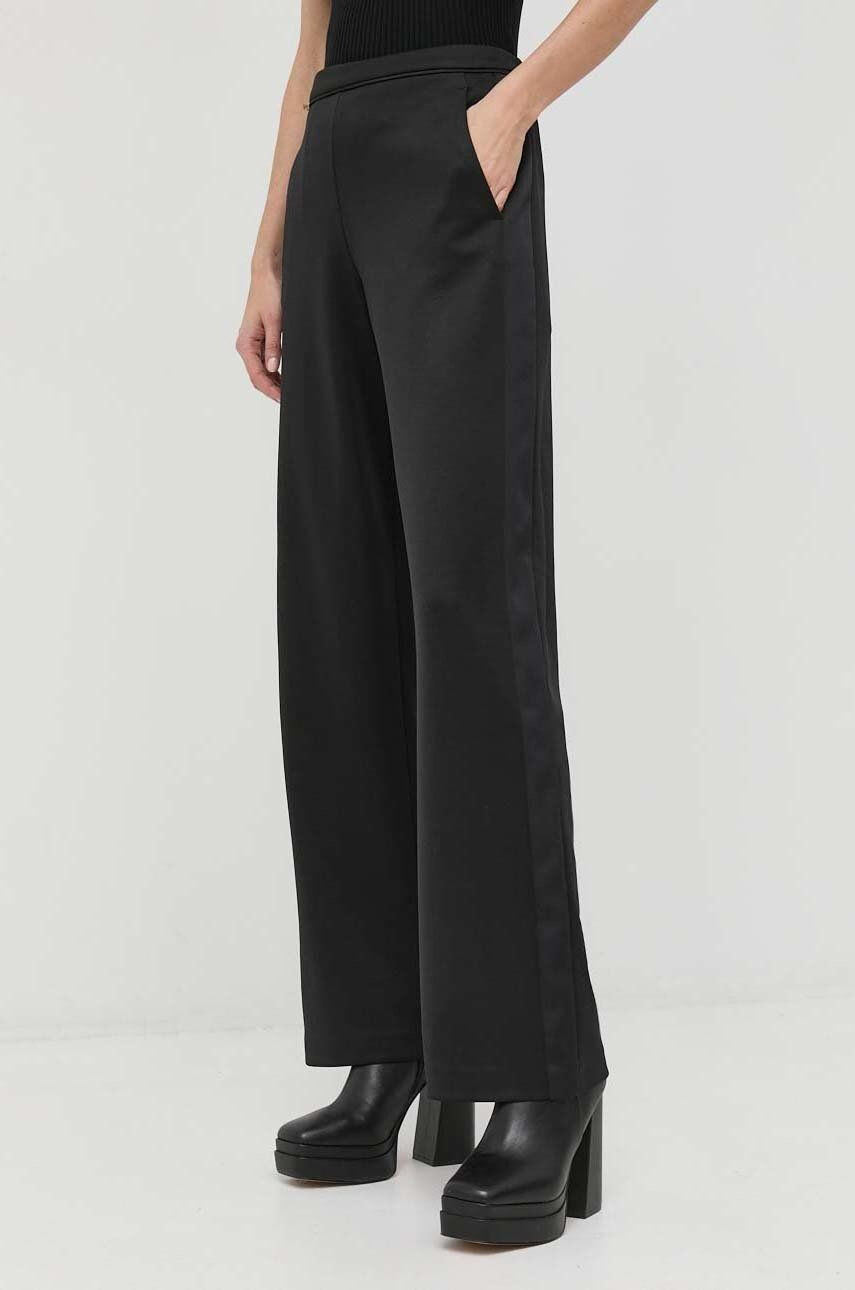 Max&Co. pantaloni femei culoarea negru lat high waist - Pled.ro