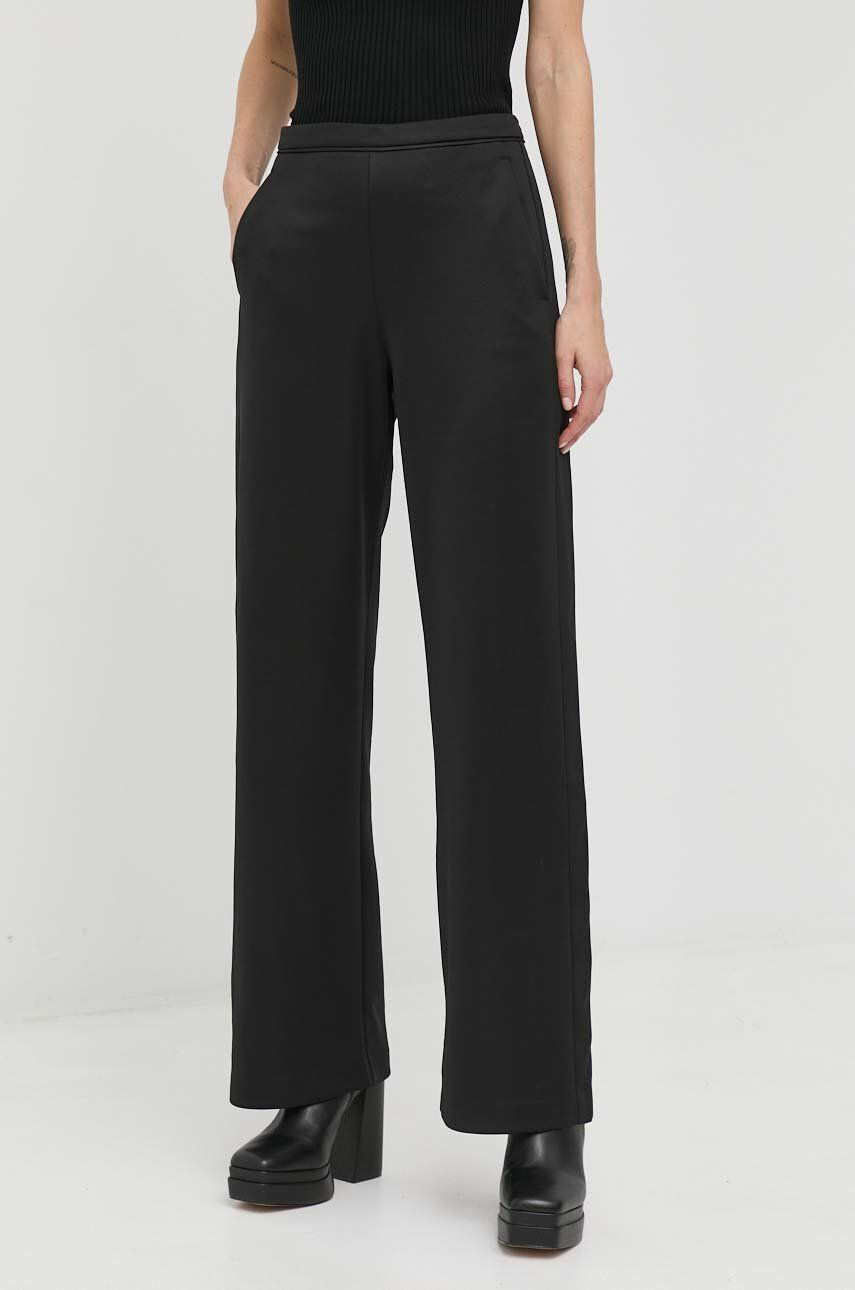 Max&Co. pantaloni femei culoarea negru lat high waist - Pled.ro