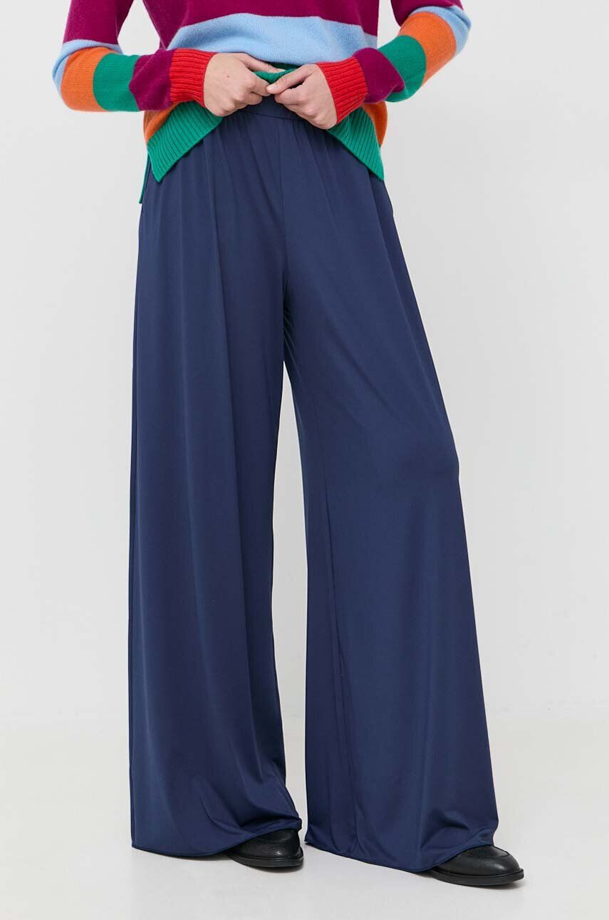 Max&Co. pantaloni femei culoarea albastru marin lat high waist - Pled.ro