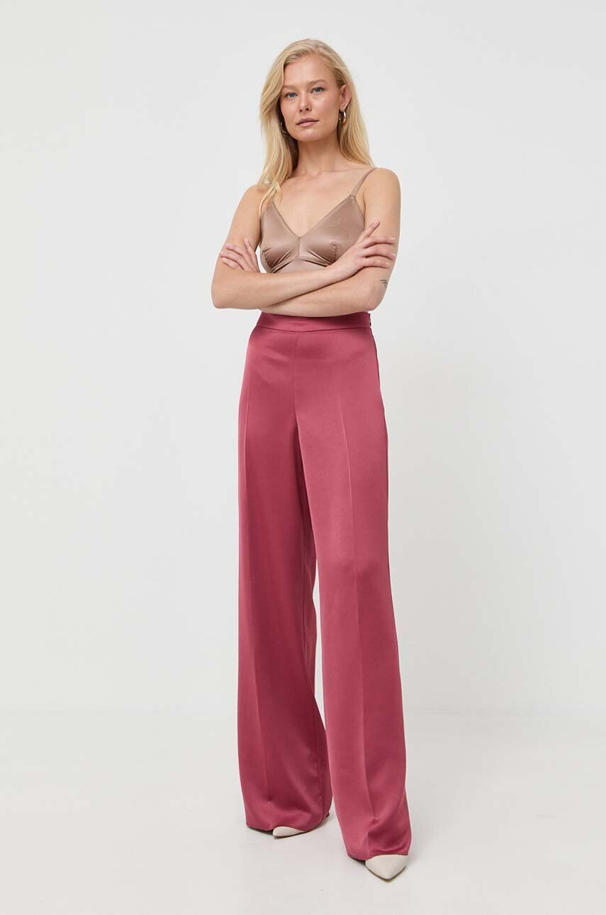 Max&Co. pantaloni femei culoarea albastru marin drept high waist - Pled.ro