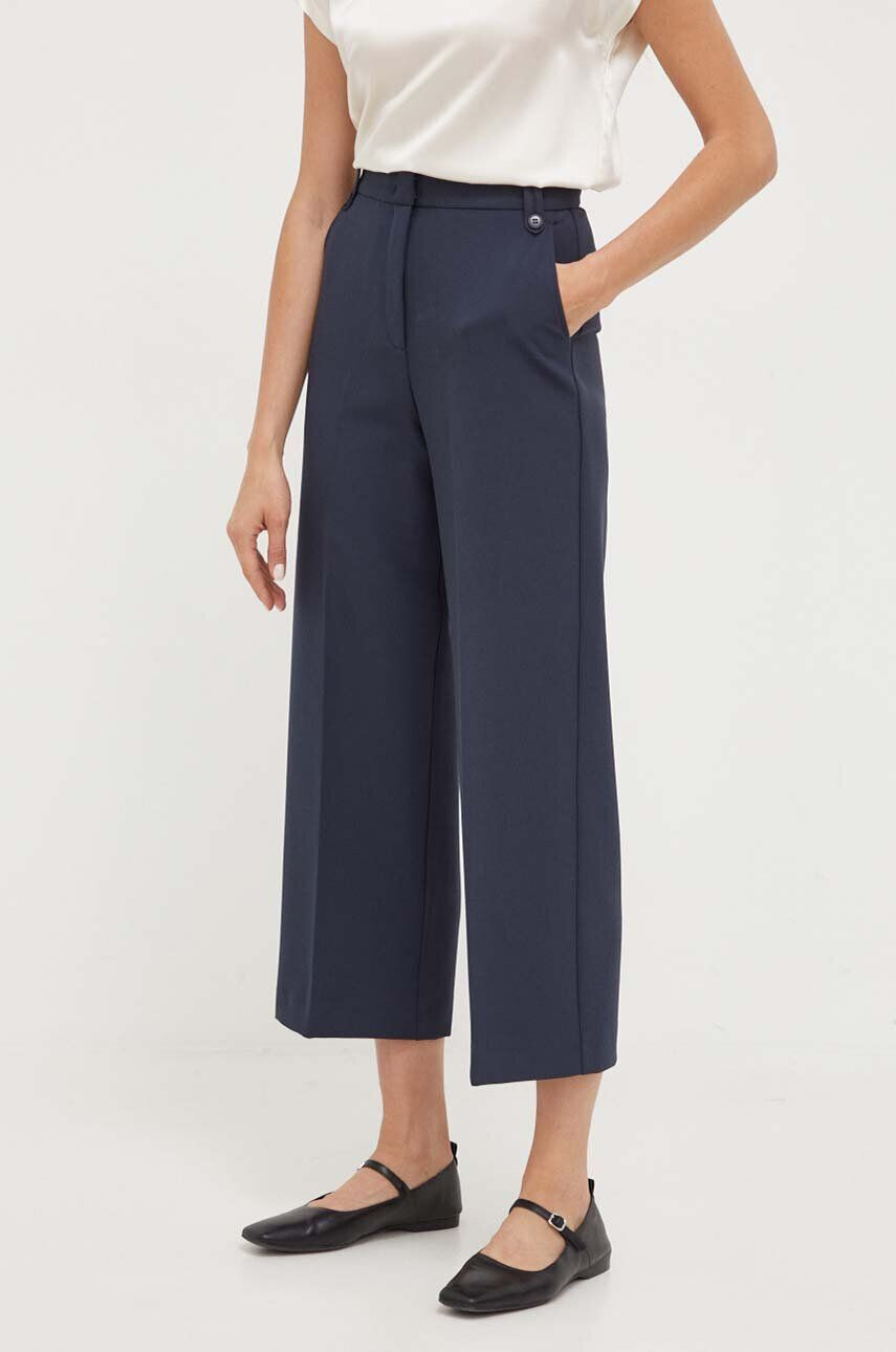 Max&Co. pantaloni femei culoarea albastru marin lat high waist - Pled.ro