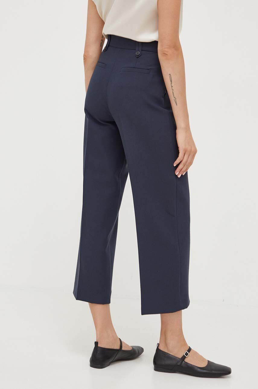 Max&Co. pantaloni femei culoarea albastru marin lat high waist - Pled.ro