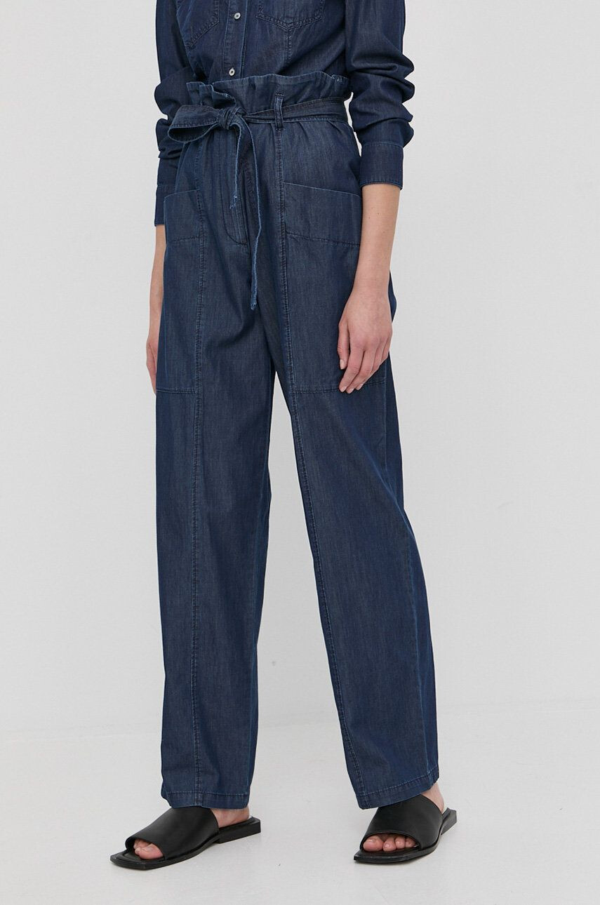 Max&Co. pantaloni de bumbac femei drept high waist - Pled.ro