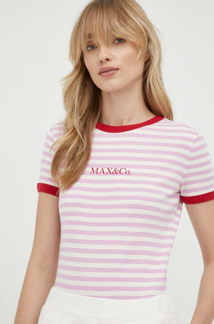 Max&Co. tricou din bumbac culoarea roz - Pled.ro