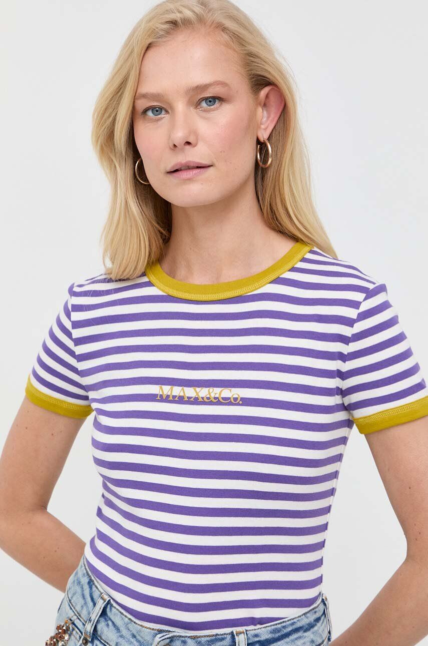 Max&Co. tricou din bumbac culoarea violet - Pled.ro