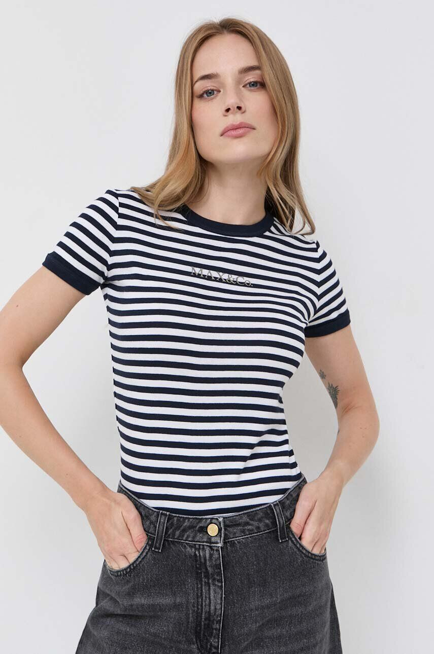 Max&Co. tricou din bumbac culoarea albastru marin - Pled.ro