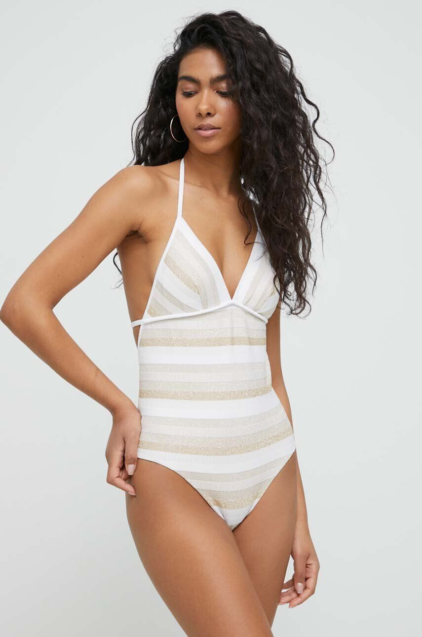 Max Mara Beachwear costum de baie dintr-o bucată culoarea auriu cupa usor rigidizata - Pled.ro