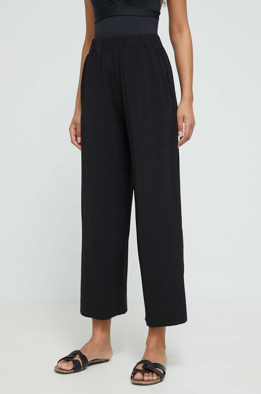 Max Mara Beachwear pantaloni de plaja femei culoarea negru - Pled.ro