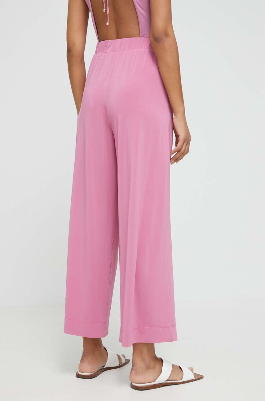 Max Mara Beachwear pantaloni de plaja femei culoarea roz - Pled.ro