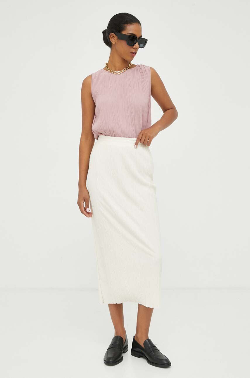 Max Mara Leisure fusta culoarea bej midi drept - Pled.ro