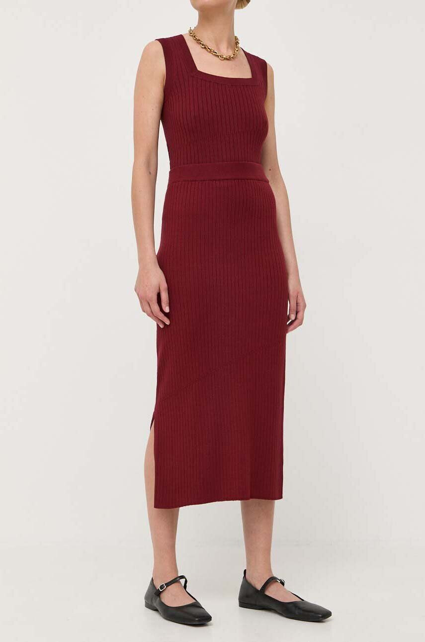 Max Mara Leisure fusta culoarea bordo midi drept - Pled.ro