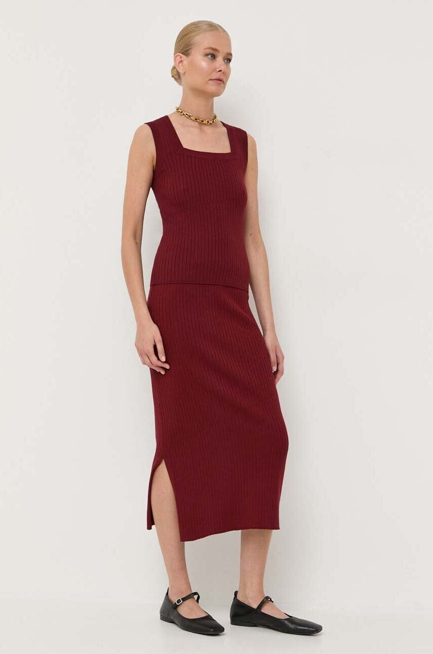 Max Mara Leisure fusta culoarea bordo midi drept - Pled.ro