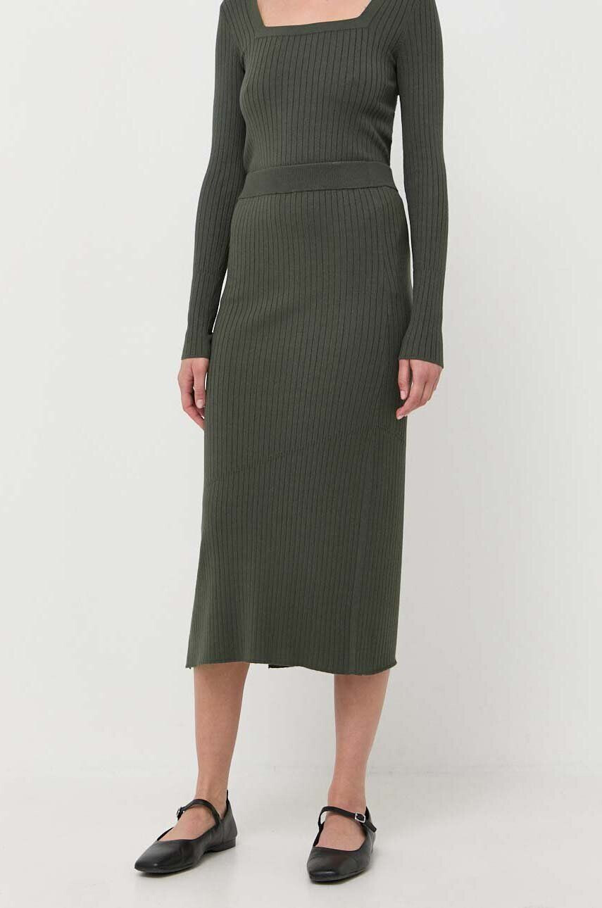 Max Mara Leisure fusta culoarea verde midi drept - Pled.ro