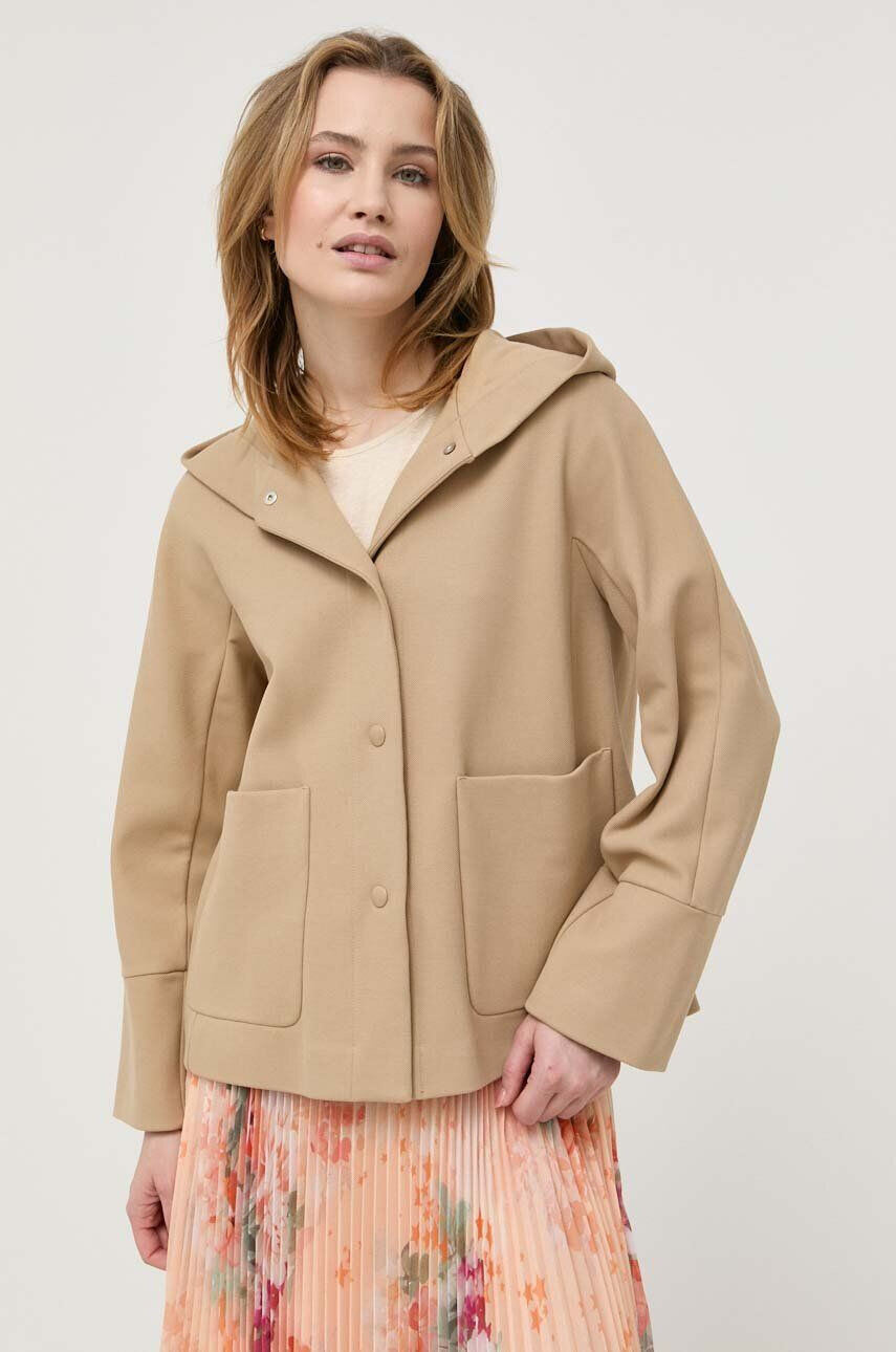 Max Mara Leisure geaca femei culoarea bej de tranzitie oversize - Pled.ro