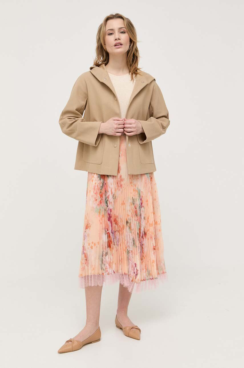 Max Mara Leisure geaca femei culoarea bej de tranzitie oversize - Pled.ro