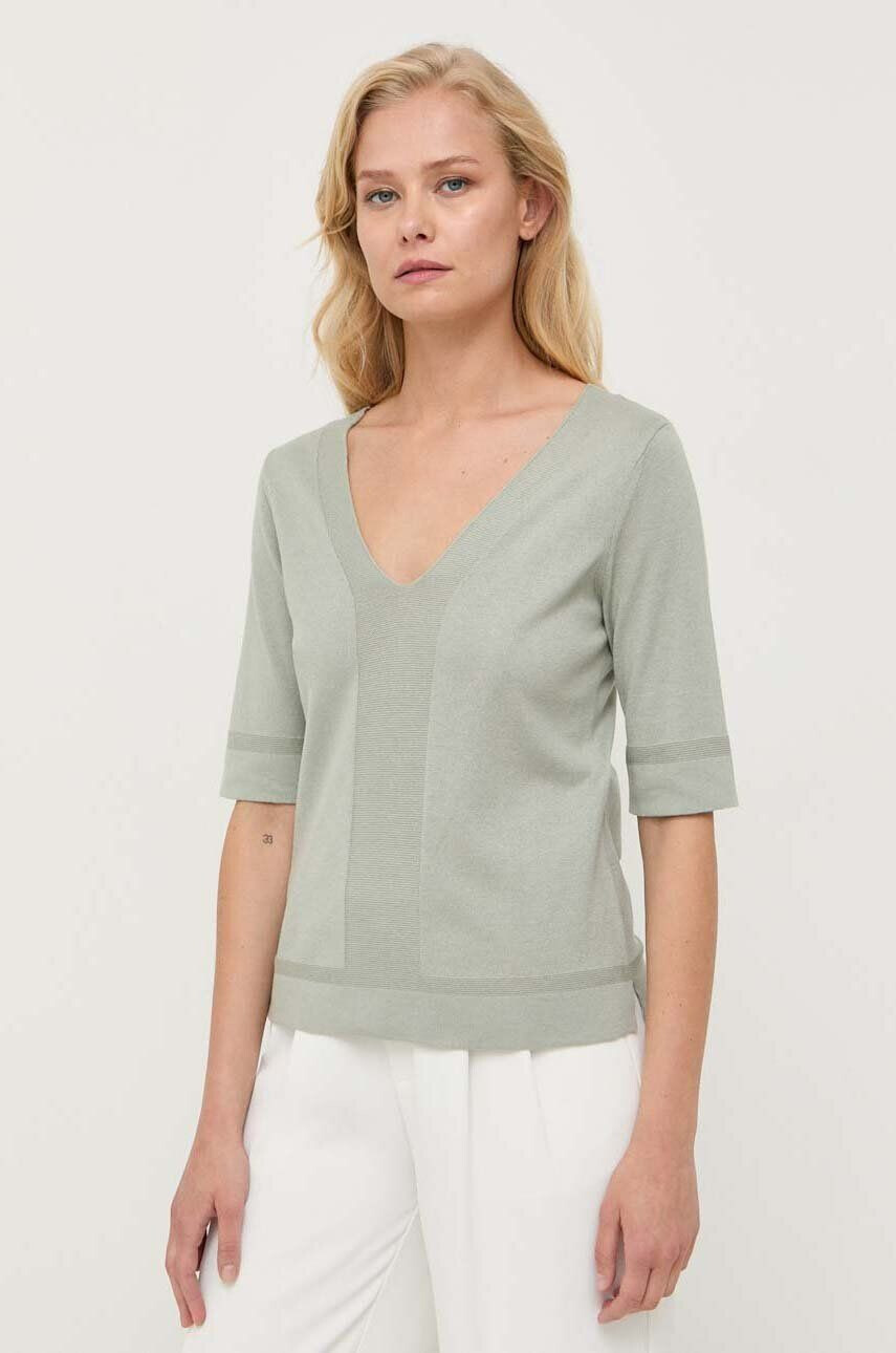 Max Mara Leisure pulover de mătase culoarea verde light - Pled.ro