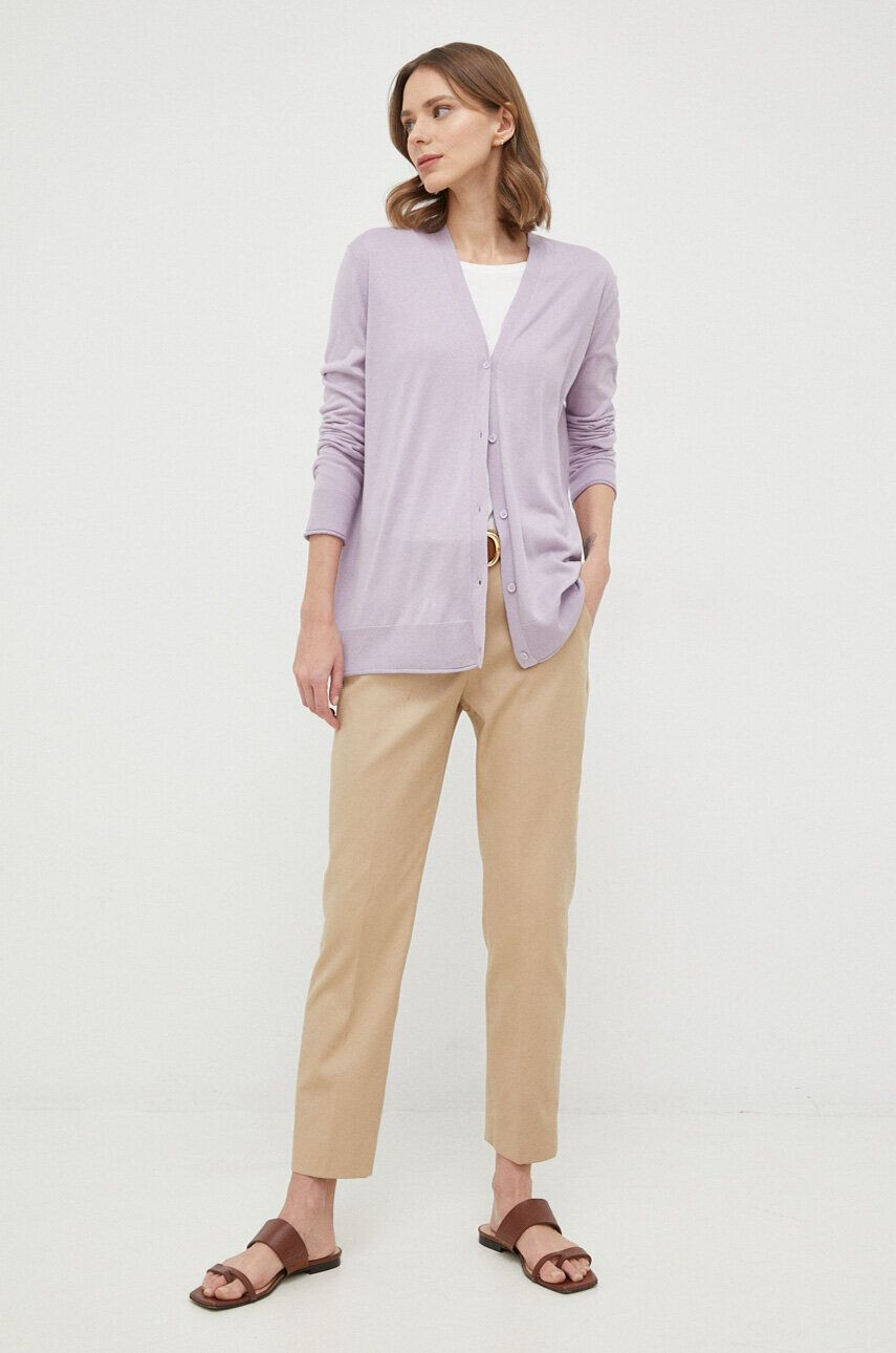 Max Mara Leisure pulover de mătase culoarea violet light - Pled.ro