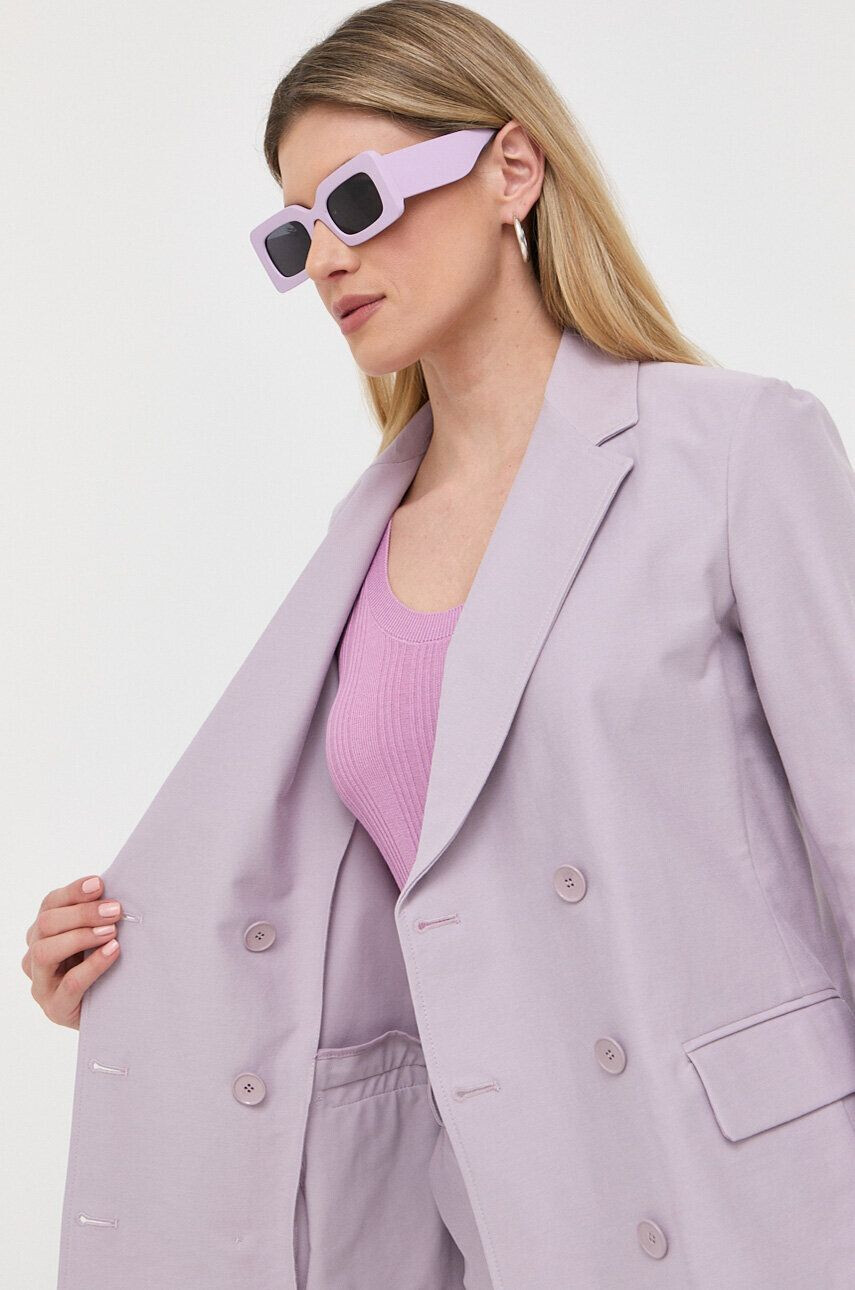 Max Mara Leisure sacou culoarea violet cu doua randuri de nasturi neted - Pled.ro