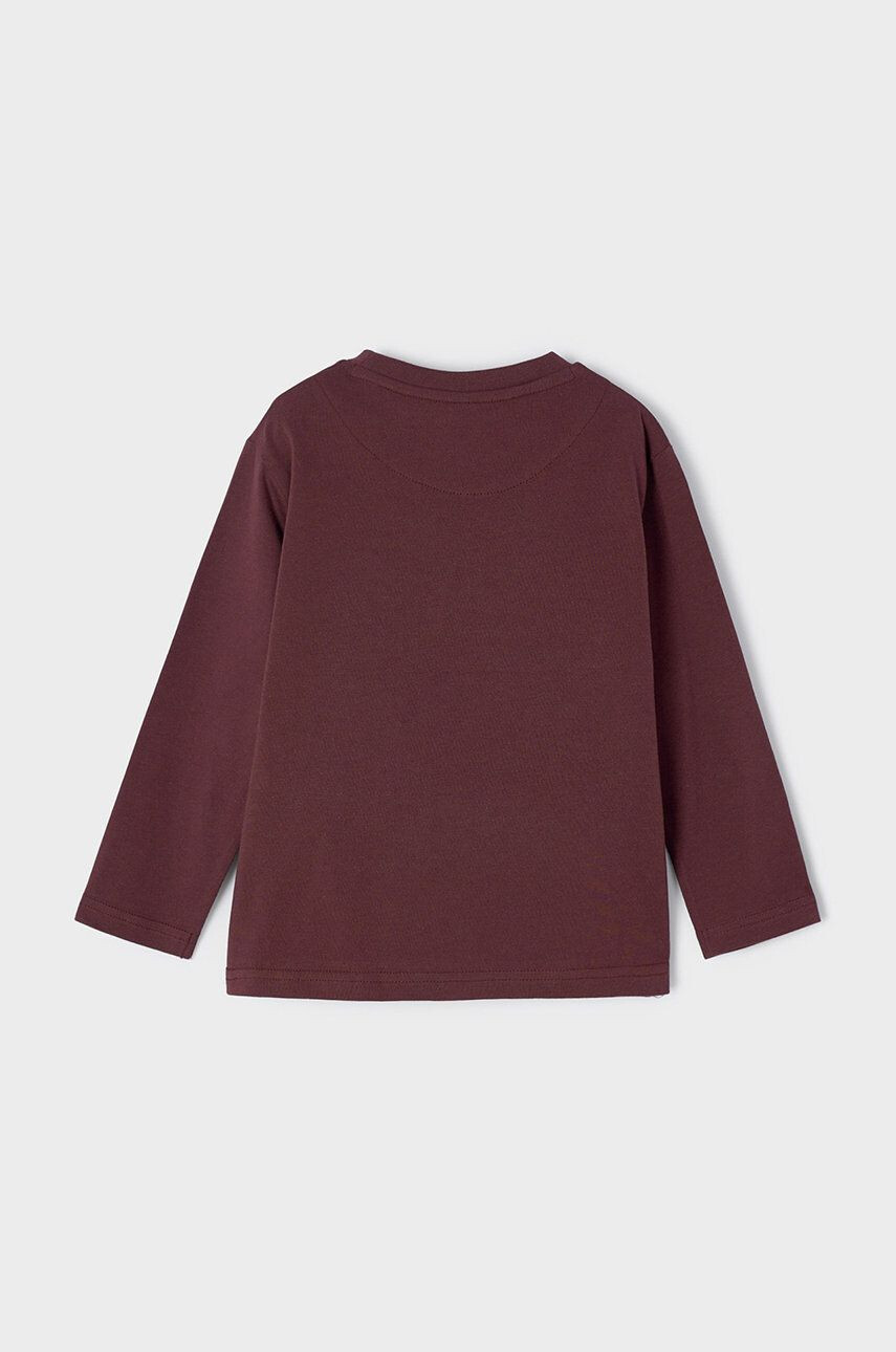 Mayoral longsleeve din bumbac pentru copii culoarea bordo cu imprimeu - Pled.ro