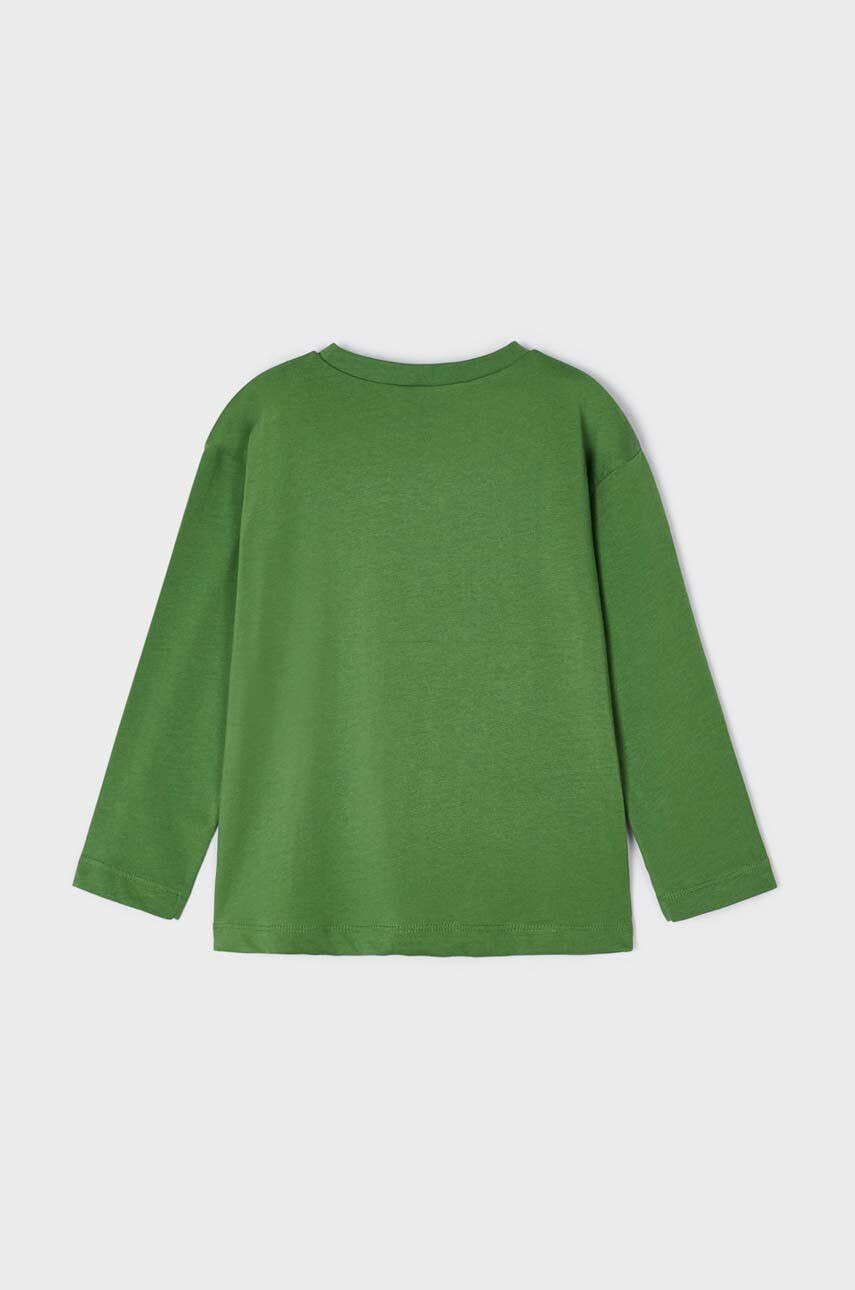 Mayoral longsleeve din bumbac pentru copii culoarea verde cu imprimeu - Pled.ro