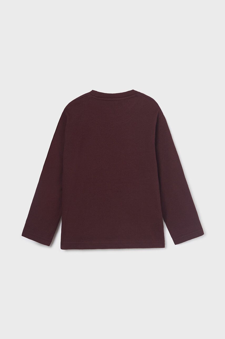 Mayoral longsleeve din bumbac pentru copii culoarea bordo cu imprimeu - Pled.ro