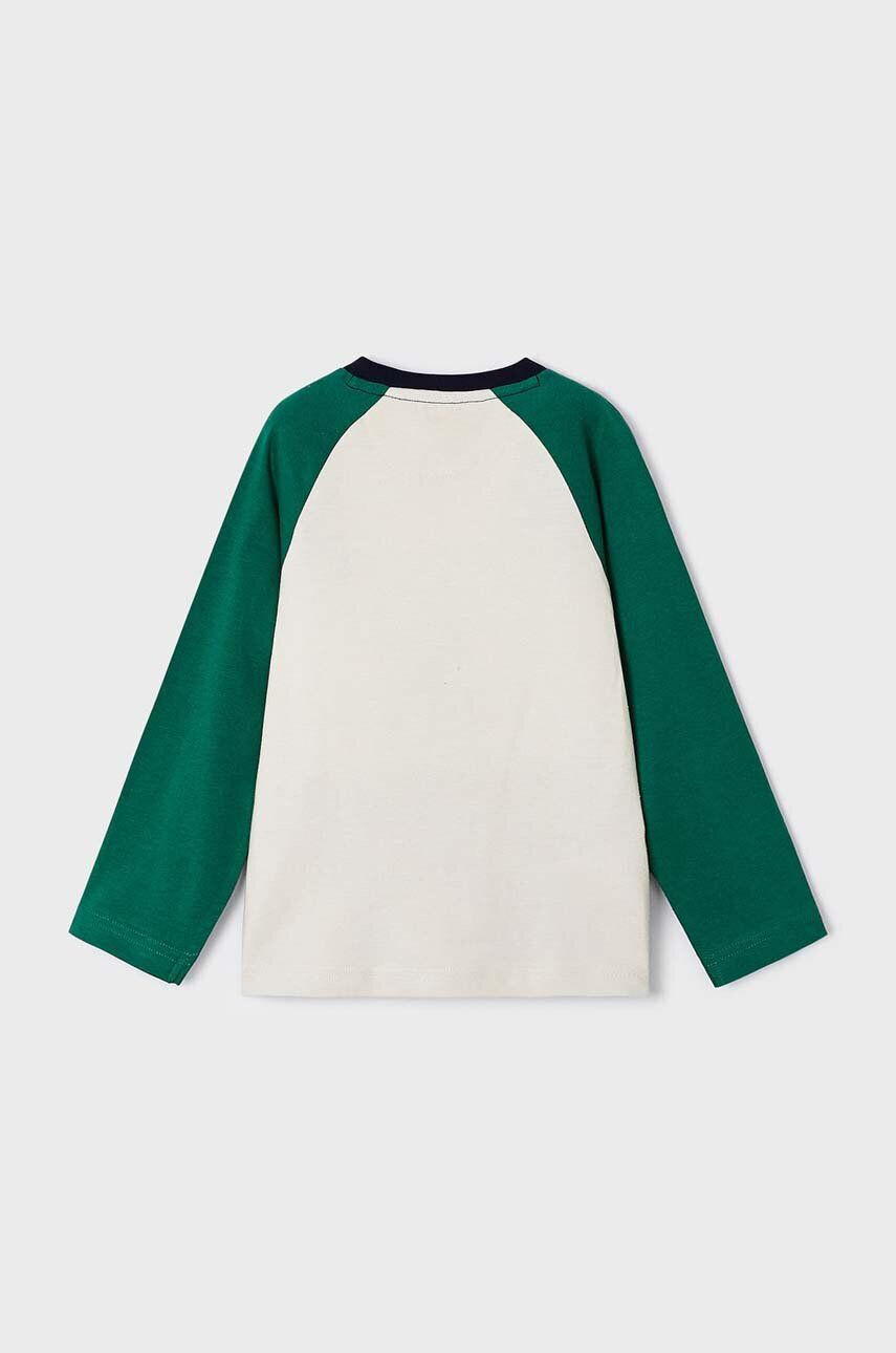 Mayoral longsleeve din bumbac pentru copii culoarea verde modelator - Pled.ro