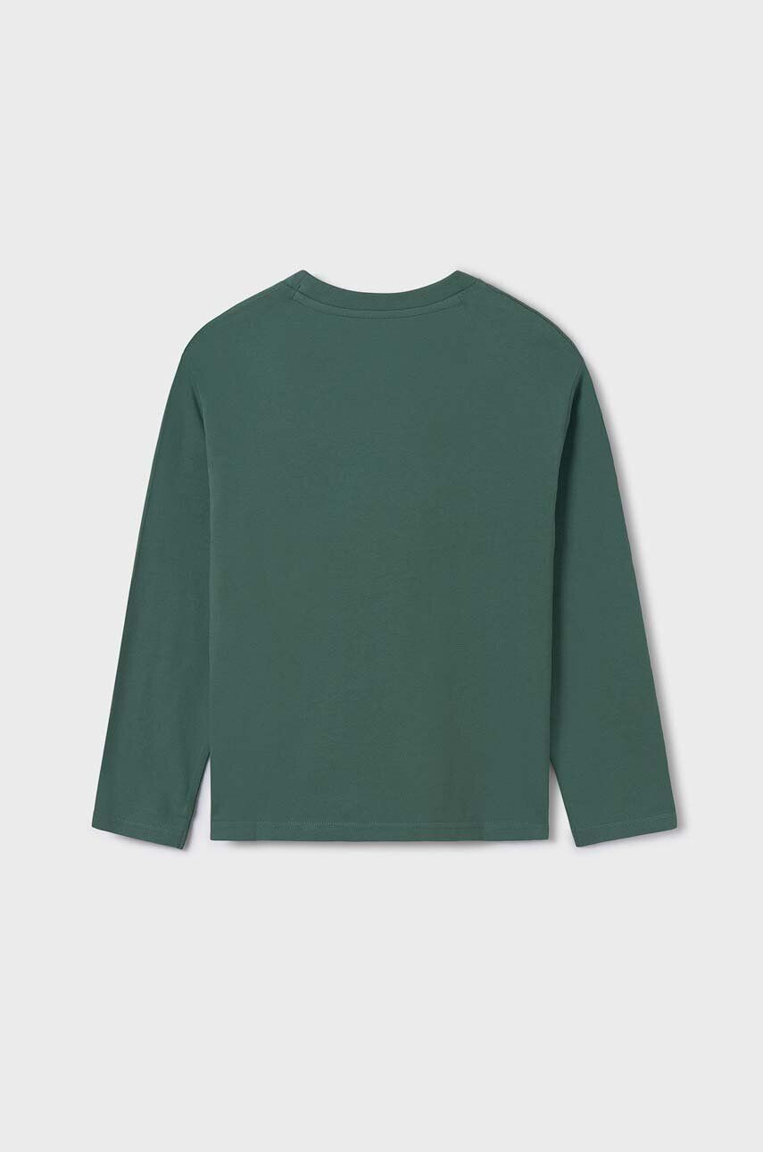 Mayoral longsleeve din bumbac pentru copii culoarea verde cu imprimeu - Pled.ro