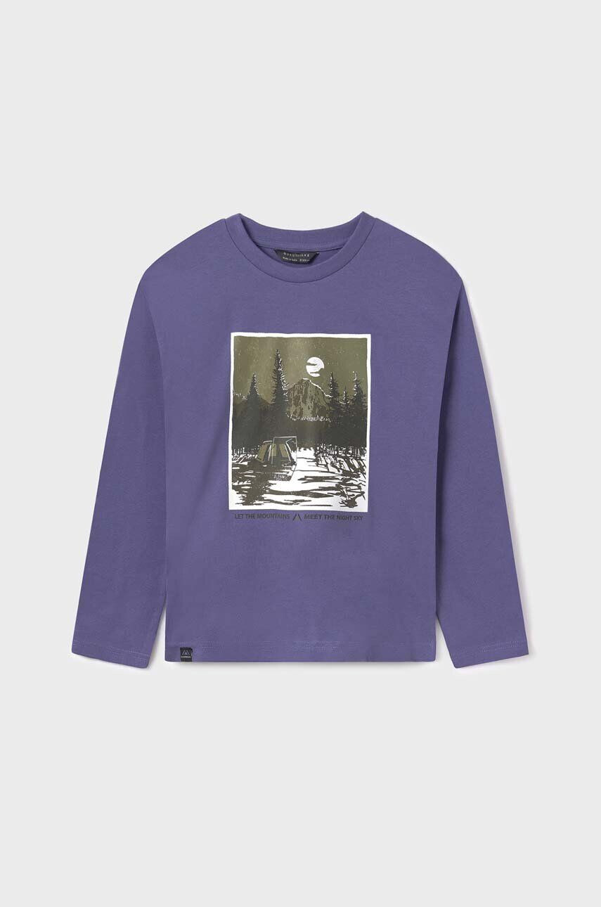 Mayoral longsleeve din bumbac pentru copii culoarea violet cu imprimeu - Pled.ro