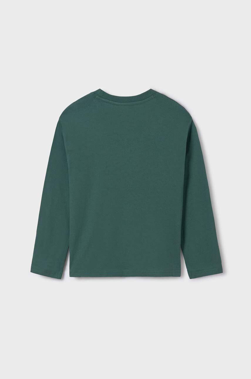 Mayoral longsleeve din bumbac pentru copii culoarea verde cu imprimeu - Pled.ro