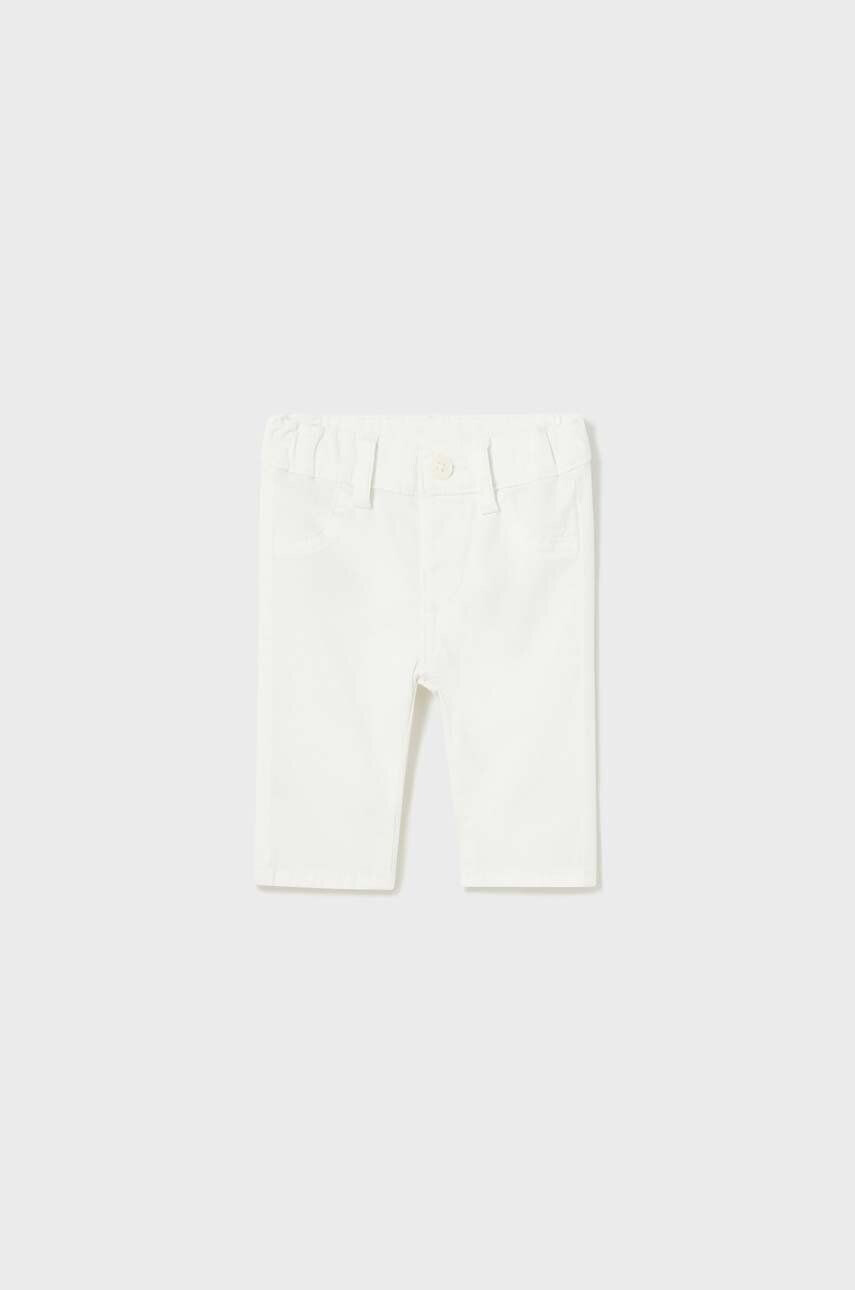 Mayoral Newborn pantaloni bebe culoarea alb neted - Pled.ro