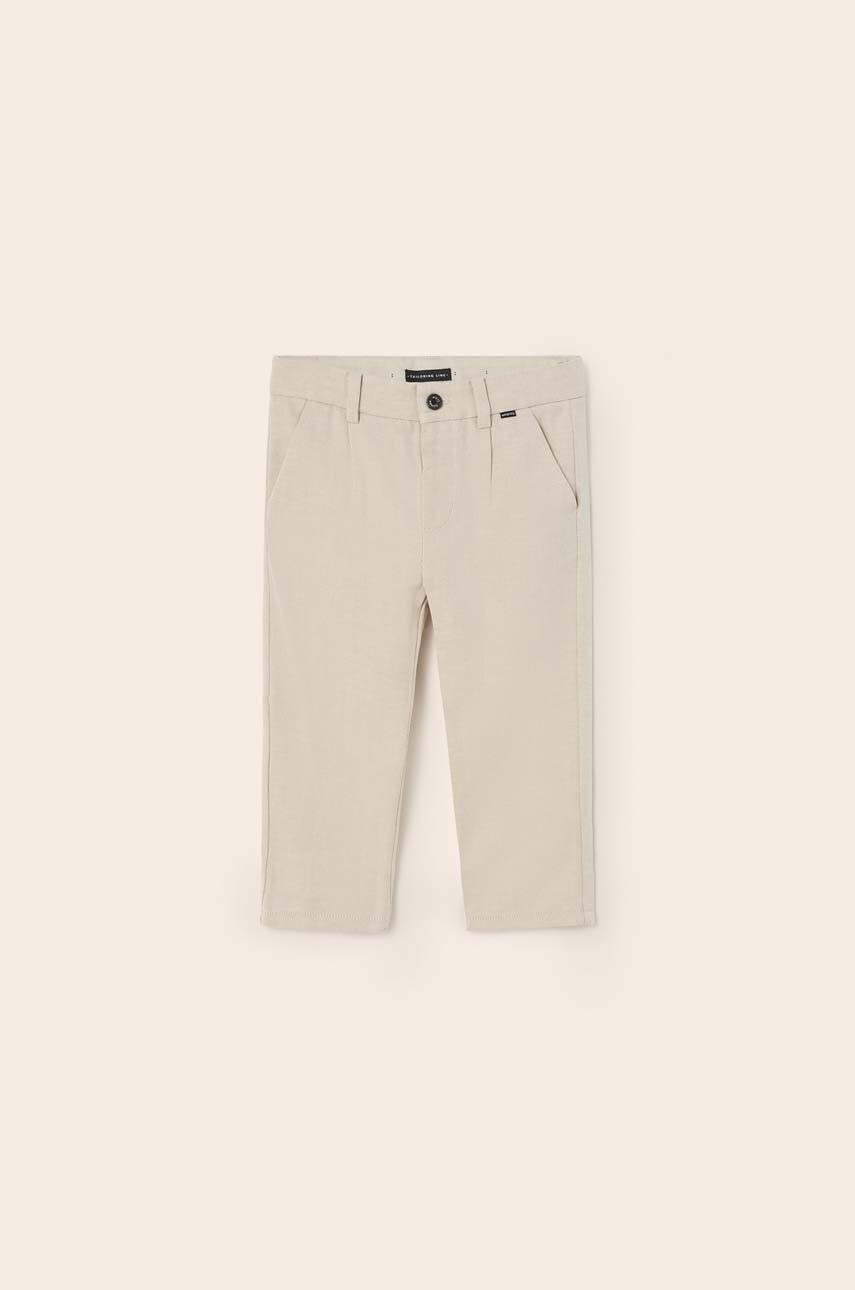 Mayoral pantaloni bebe culoarea bej neted - Pled.ro