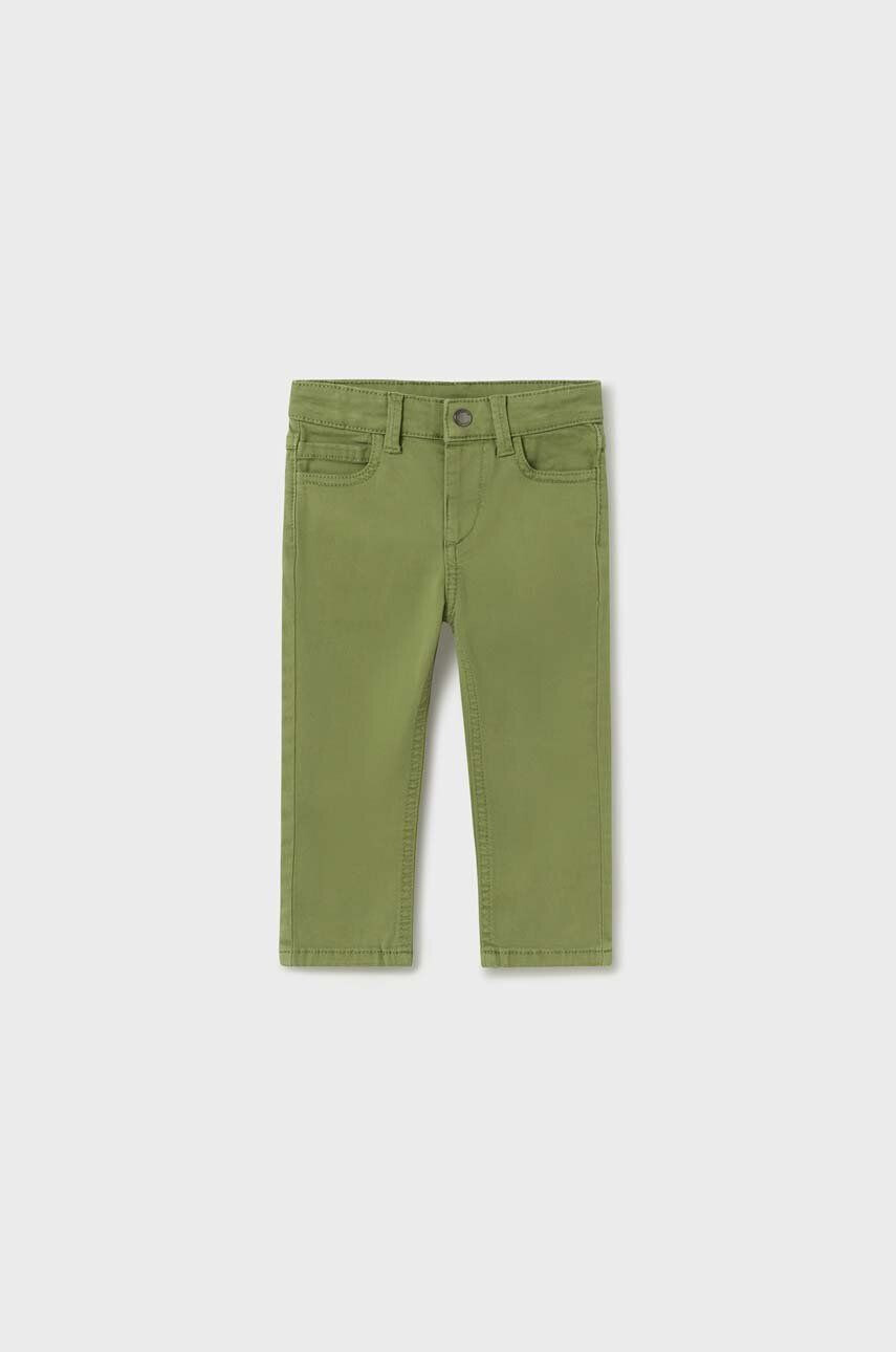 Mayoral pantaloni bebe culoarea verde neted - Pled.ro