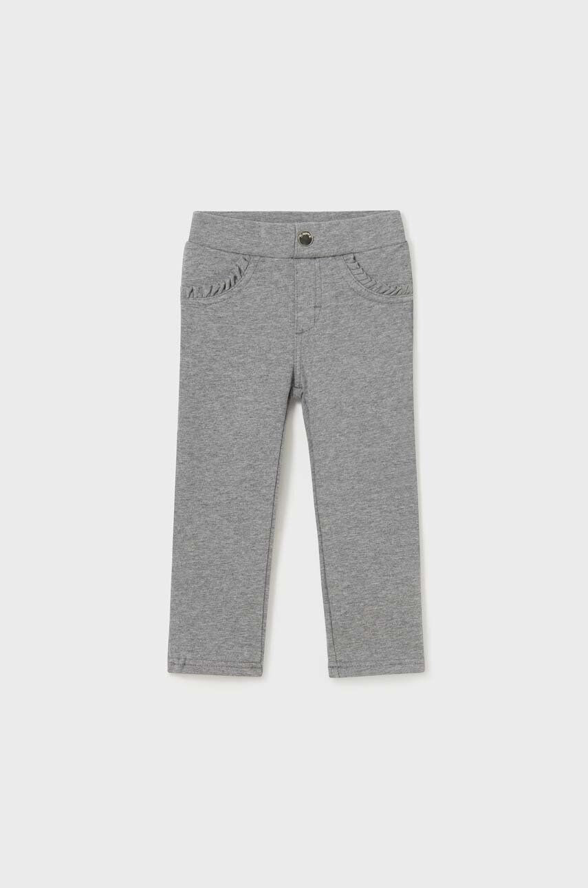 Mayoral pantaloni bebe culoarea gri neted - Pled.ro