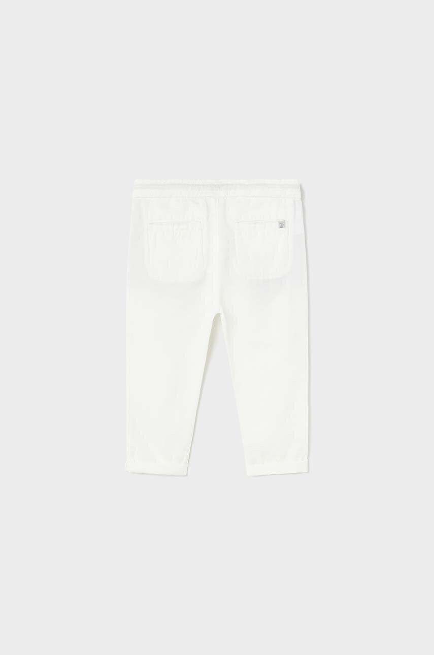 Mayoral pantaloni bebe culoarea alb neted - Pled.ro